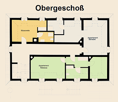 Grundriss im J�gerbau Jagdschloss M�nchbruch